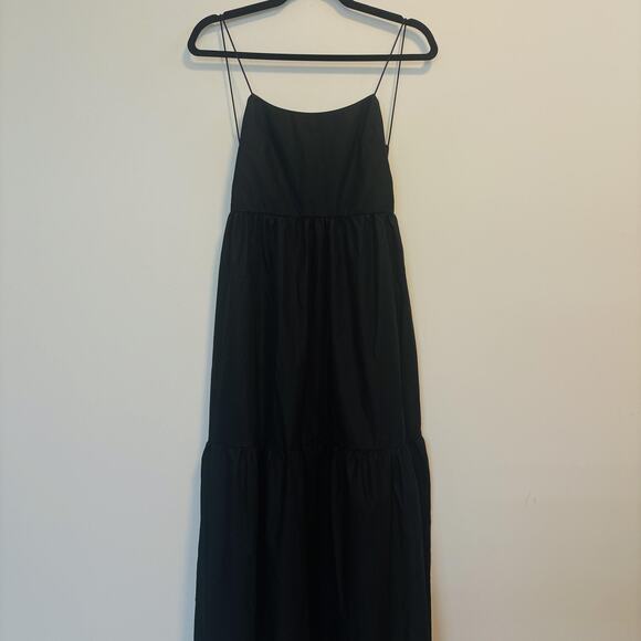 Commense Dress Womens Extra Small Black Maxi Tiered Spaghetti Open Back NEW - Picture 2 of 12